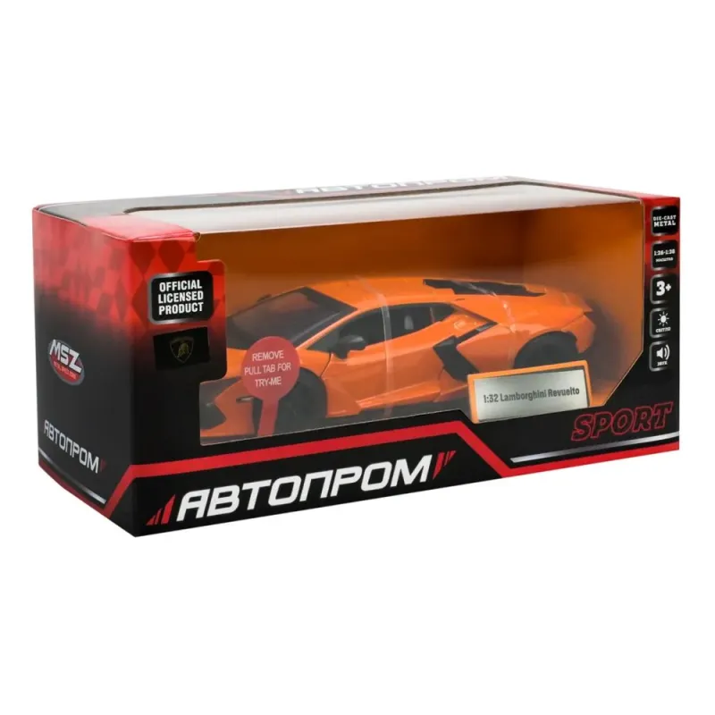 Машина АВТОПРОМ 1:32 Lamborghini Revuelto (ПОМАРАНЧЕВА)