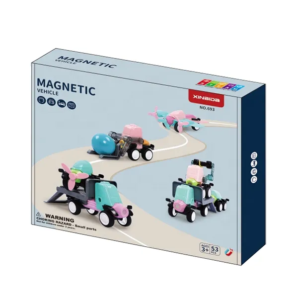 Магнітний конструктор Magnetic Sticks Машинки 53 деталей
