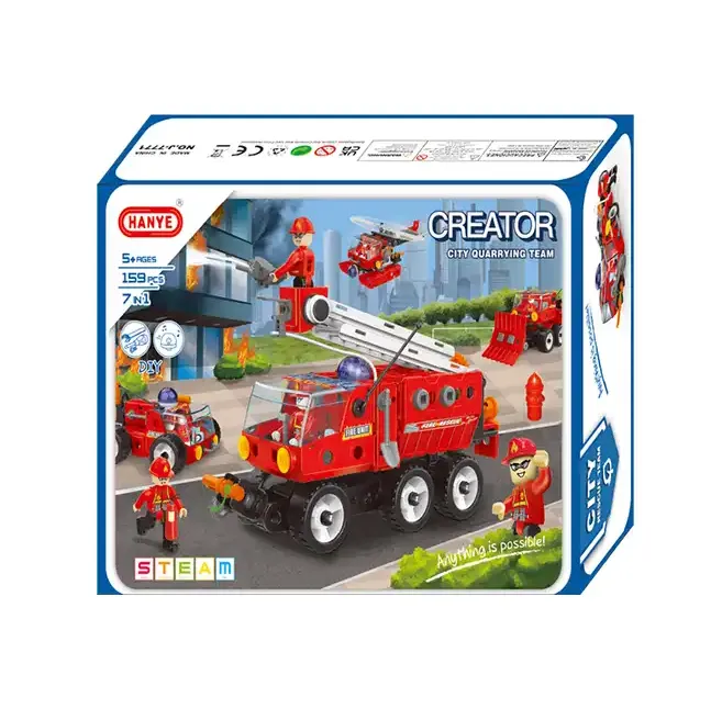 Конструктор Build&Play 7 в 1 Пожежно-рятувальна техніка 159 ел. (J-7771)