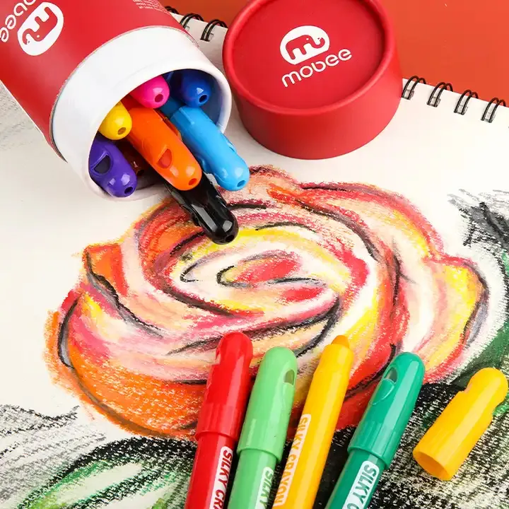 Воскові олівці для малювання Крайони (crayons) Mobee 12 кольорів