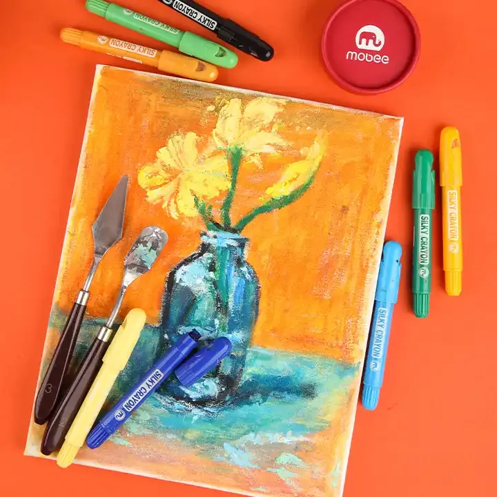 Воскові олівці для малювання Крайони (crayons) Mobee 24 кольори