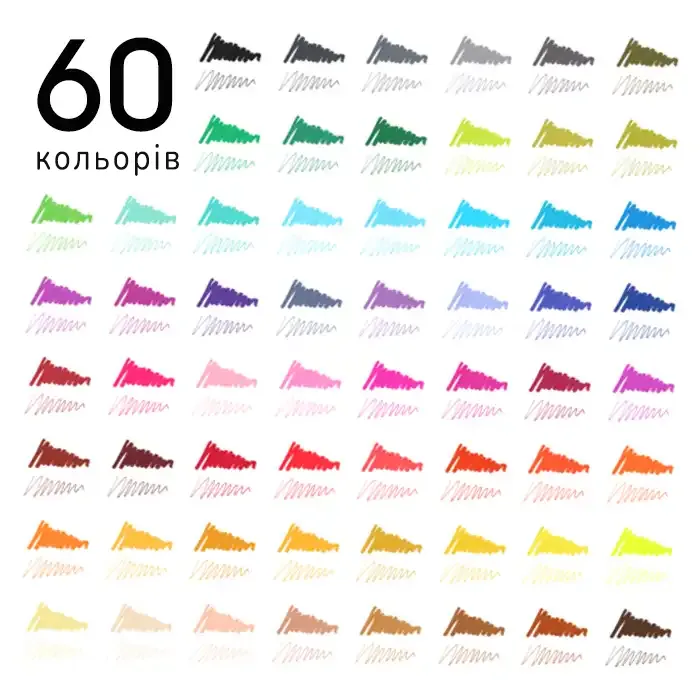 Двосторонні акварельні маркери-лінери для скетчингу 60 шт