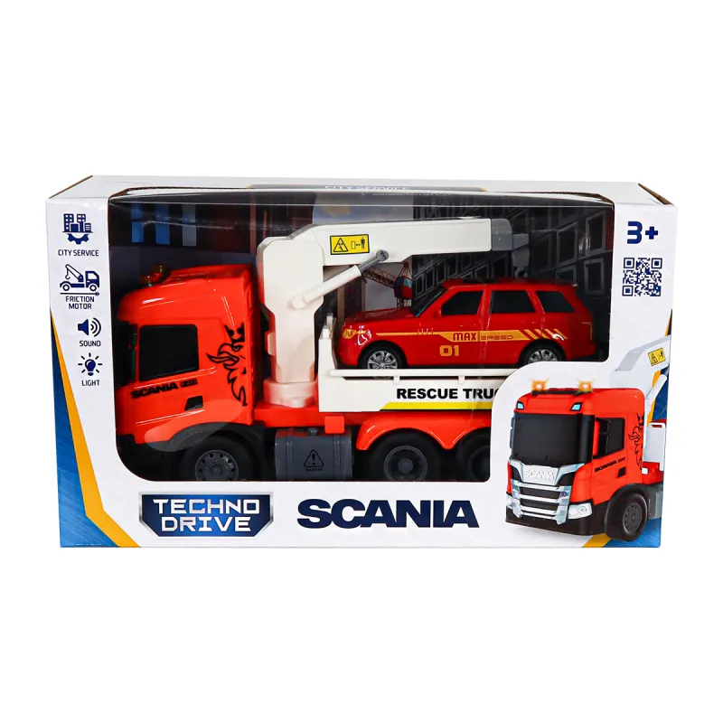 Ігровий набір серії Big Truck – Евакуатор Scania з машиною (світло, звук)