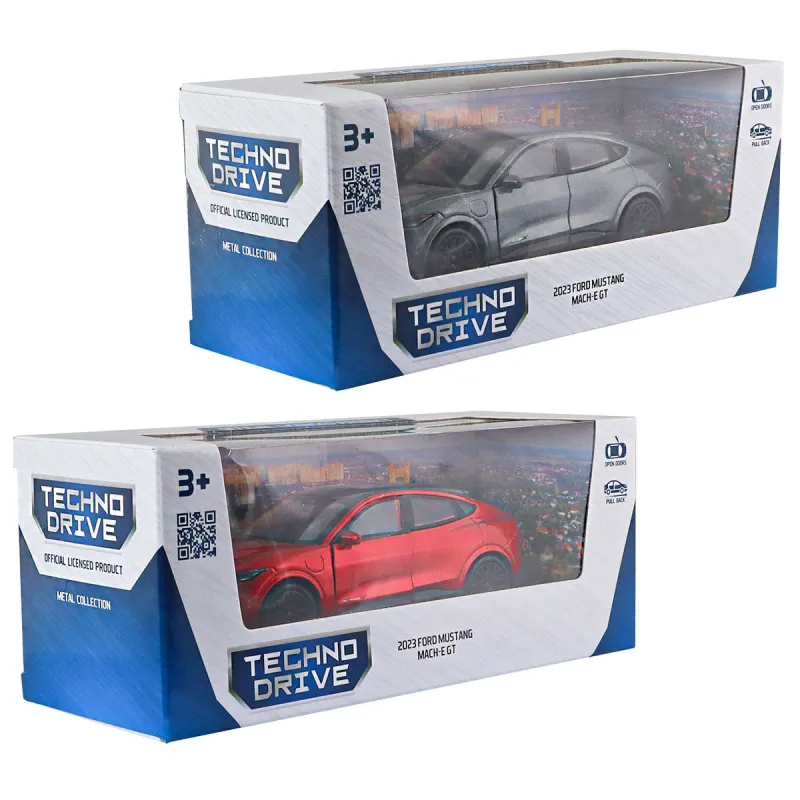Автомодель - Ford Mustang Mach-E GT 2023 (червоний, сріблясто-сірий)