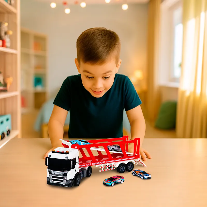 Ігровий набір серії Large Truck – Автоперевізник Scania (4 машини, світло, звук)