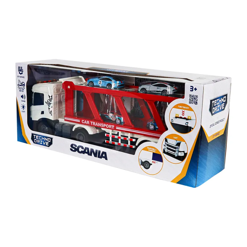 Ігровий набір серії Large Truck – Автоперевізник Scania (4 машини, світло, звук)