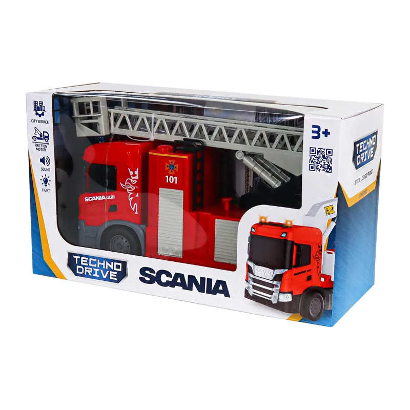 Автомодель серії Big Truck – Пожежна машина Scania (світло, звук, функ. води)