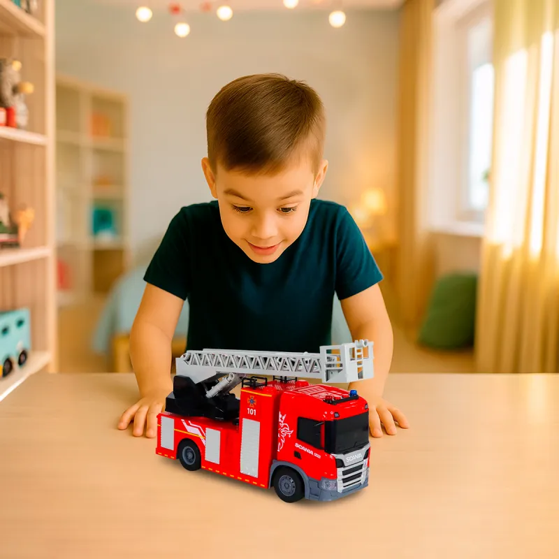 Автомодель серії Big Truck – Пожежна машина Scania (світло, звук, функ. води)