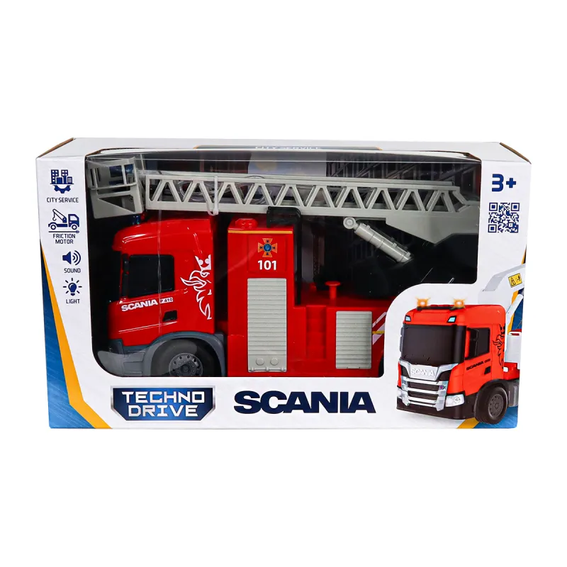 Автомодель серії Big Truck – Пожежна машина Scania (світло, звук, функ. води)
