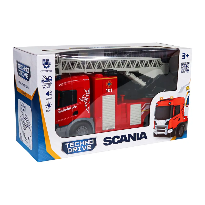 Автомодель серії Big Truck – Пожежна машина Scania (світло, звук, функ. води)