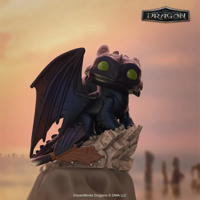 Ігрова фігурка Funko POP! серії Як приборкати дракона - Беззубик на скелі