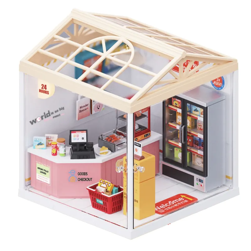 Конструктор-румбокс Mini House серії Інтер'єр – Цілодобовий мінімаркет (світло)
