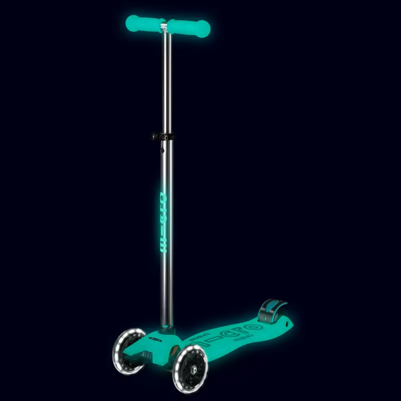 Самокат Micro серії Maxi Deluxe Glow LED – Желейний зелений