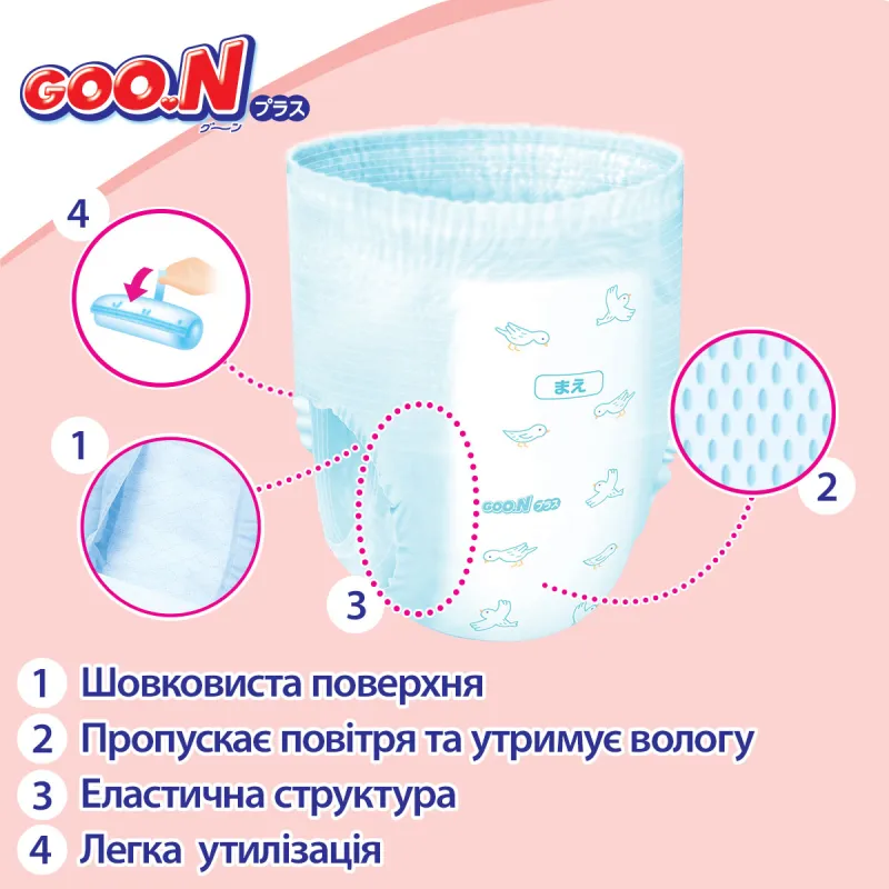 Трусики-підгузки Goo.N Plus для дітей (розмір 6(XXL), 13-25 кг, 28 шт.)