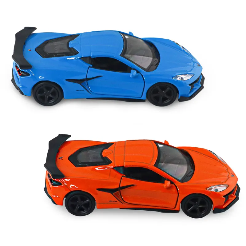 Автомодель - Chevrolet Corvette Z06 2023 (помаранчевий, світло-блакитний)