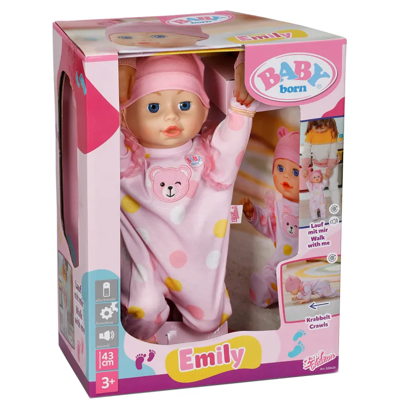 Інтерактивна лялька Baby Born – Перші кроки Емілі (43 см)
