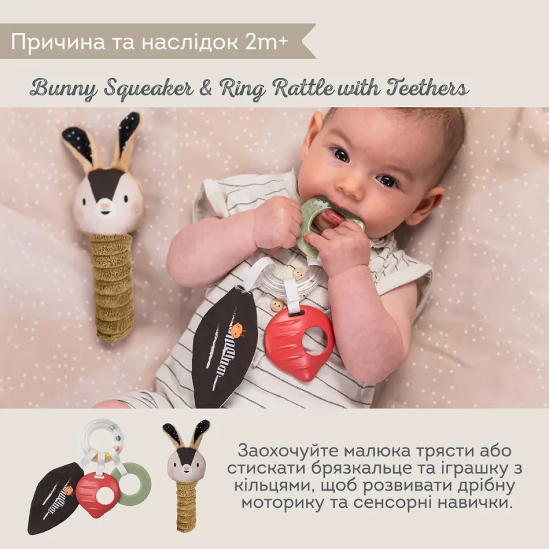Подарунковий набір іграшок для новонародженого – Чорно-біла гармонія