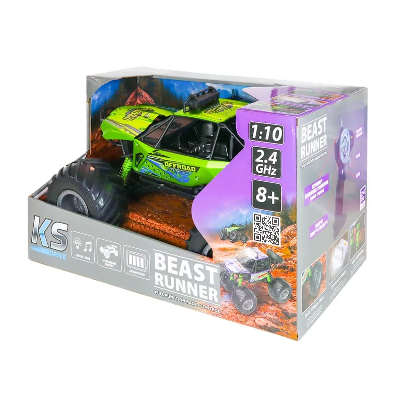 Автомобіль KS Drive на р/к - Beast Runner (2.4 GHz, акум. 7.4 V, зелений)