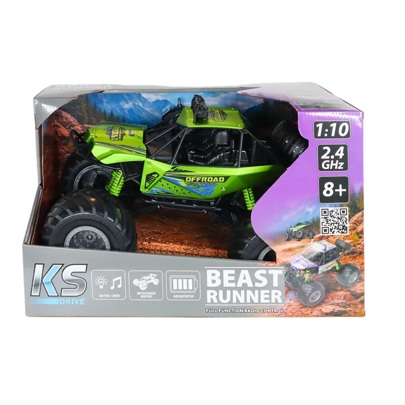 Автомобіль KS Drive на р/к - Beast Runner (2.4 GHz, акум. 7.4 V, зелений)