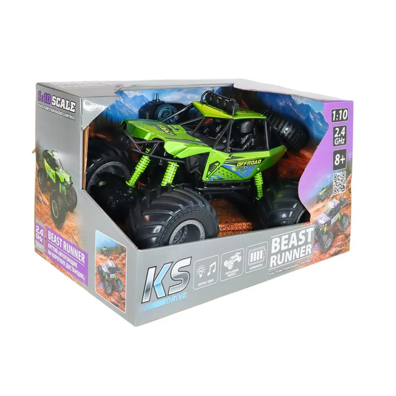Автомобіль KS Drive на р/к - Beast Runner (2.4 GHz, акум. 7.4 V, зелений)