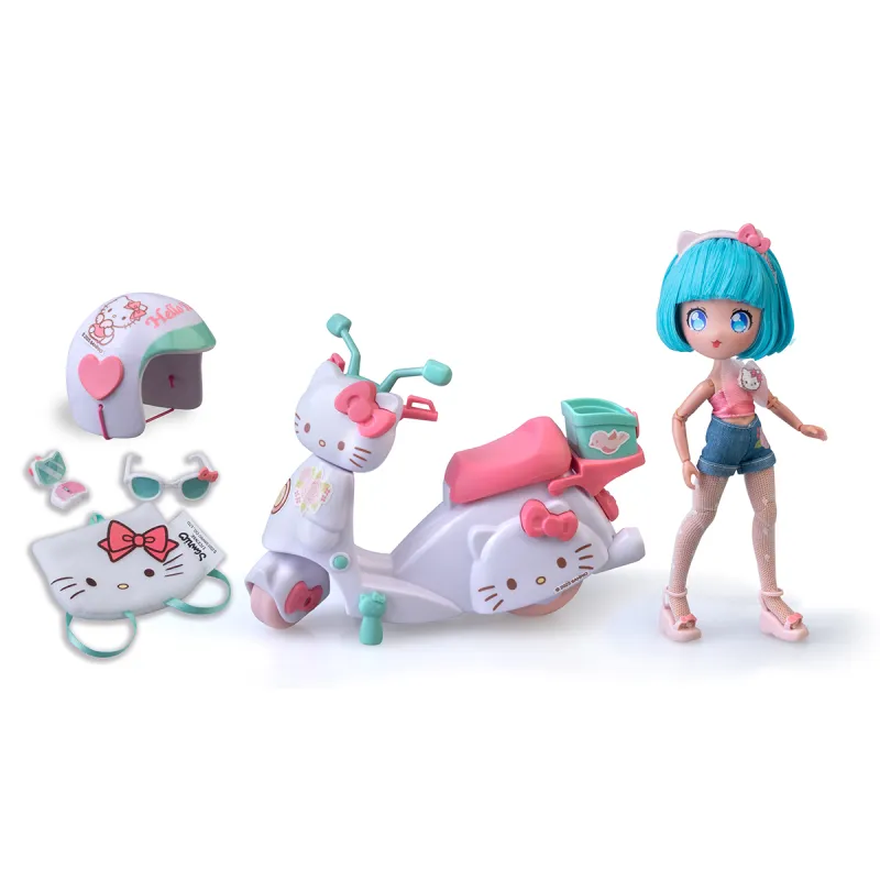 Ігровий набір 4SF Manga Dolls серії Hello Kitty – Красуня Пінк на скутері