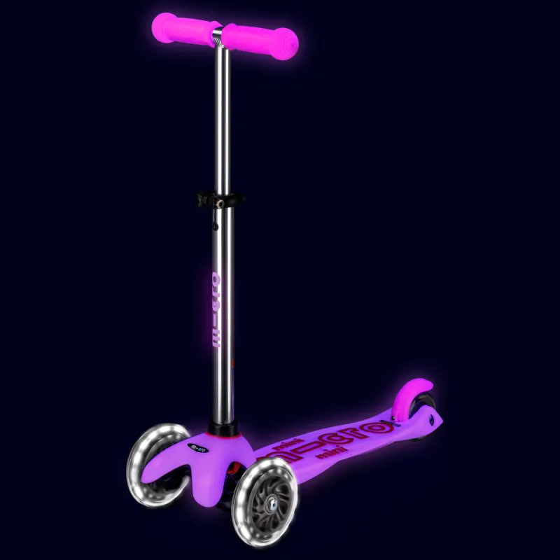 Самокат Micro серії Mini Deluxe Glow LED – Морозний рожевий