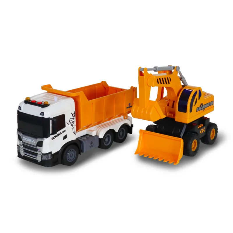 Ігровий набір серії 2 in 1 Truck – Самоскид Scania і екскаватор (світло, звук)