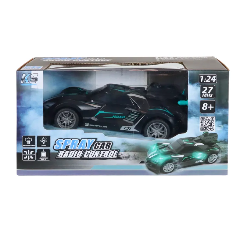 Автомобіль Spray Car на р/к - Sport (чорний, 1:24, світло, вихлопна пара)