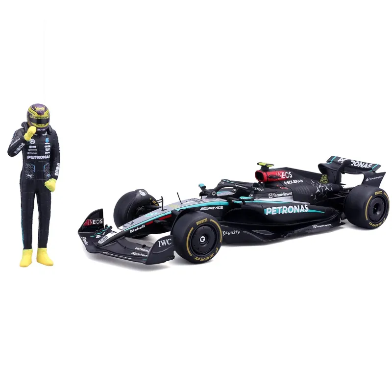 Автомодель з фігуркою – Mercedes‑AMG Petronas F1 W15 (2024) (1:24)