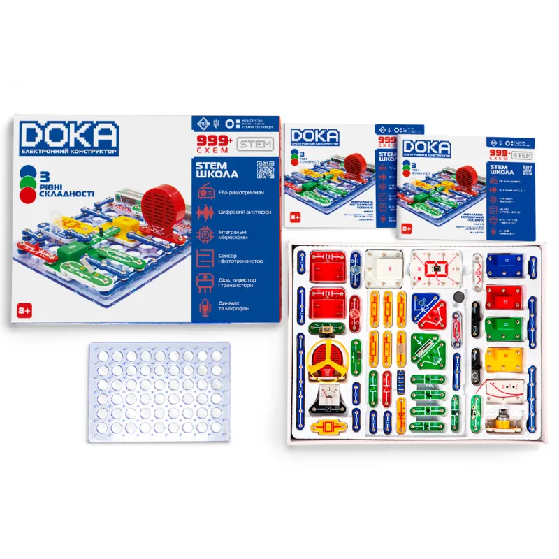 Конструктор електронний Doka Школа 999+ схем