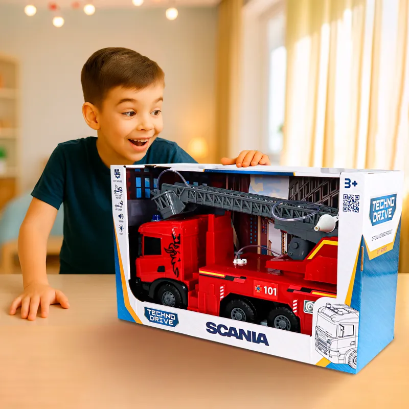 Автомодель серії Super Big Truck – Пожежна машина Scania (світло, звук, функ. води)
