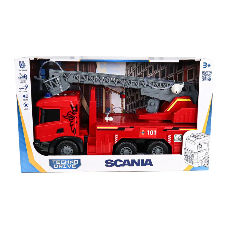 Автомодель серії Super Big Truck – Пожежна машина Scania (світло, звук, функ. води)