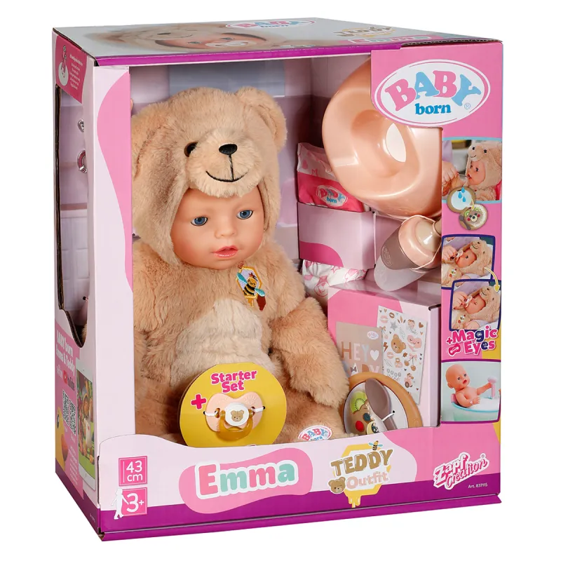 Лялька Baby Born – Емма у костюмі ведмедика