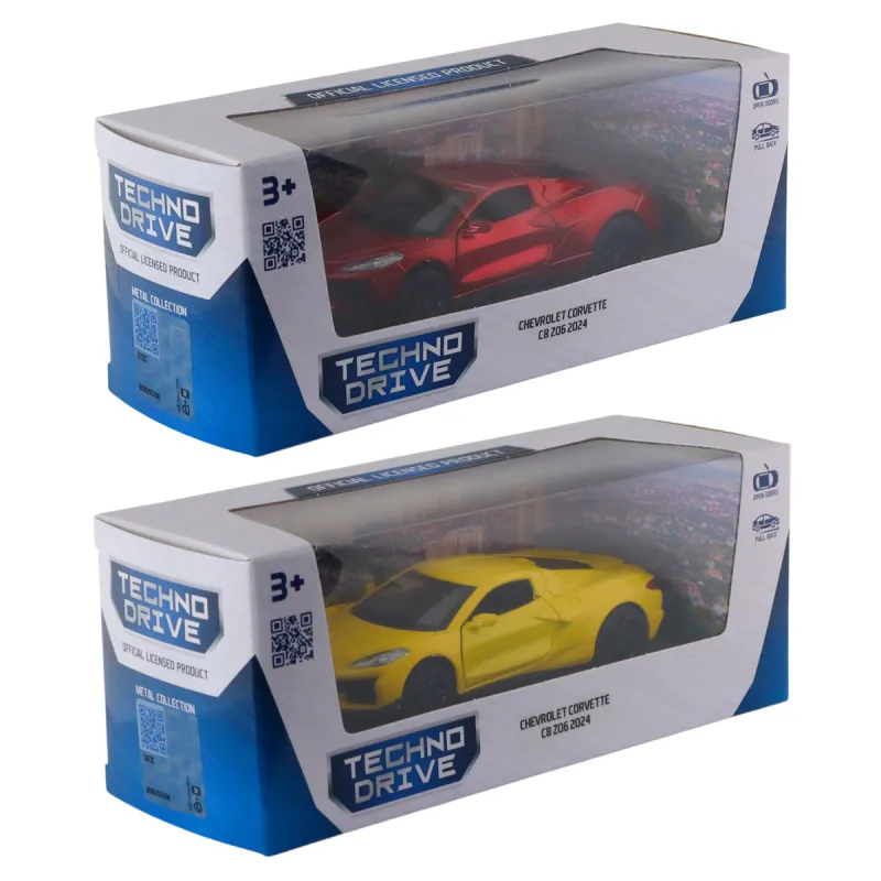 Автомодель – Chevrolet Corvette C8 Z06 2024 (жовтий, червоний)