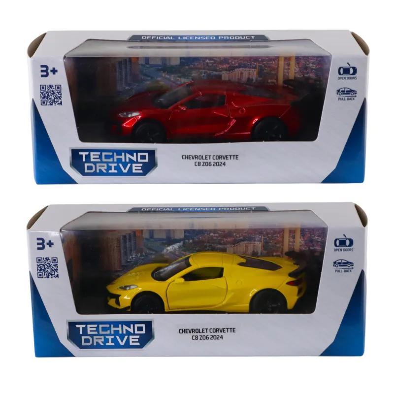 Автомодель – Chevrolet Corvette C8 Z06 2024 (жовтий, червоний)