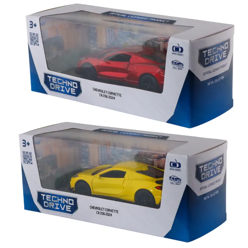 Автомодель – Chevrolet Corvette C8 Z06 2024 (жовтий, червоний)