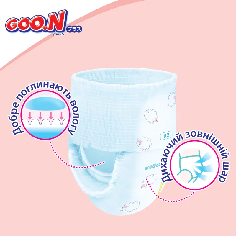 Трусики-підгузки Goo.N Plus для дітей (розмір 5(XL), 12-20 кг, 38 шт.)