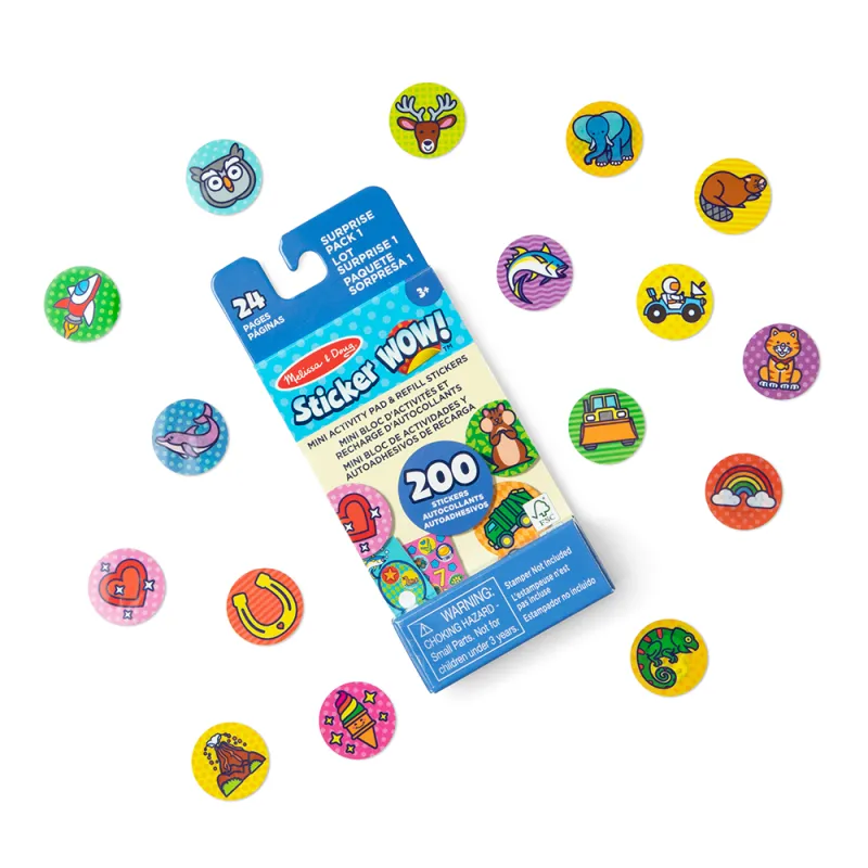 Melissa & Doug. Sticker WOW: Набір з мініблокноту та запасних наліпок для штампу «Сюрприз»