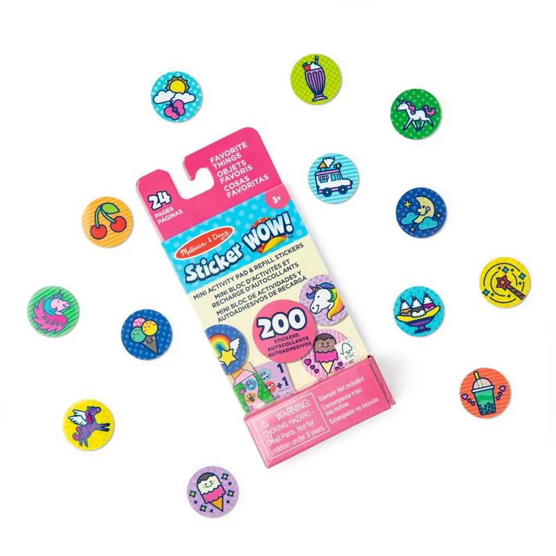 Melissa & Doug. Sticker WOW: Набір з мініблокноту та запасних наліпок для штампу «Улюблені речі»