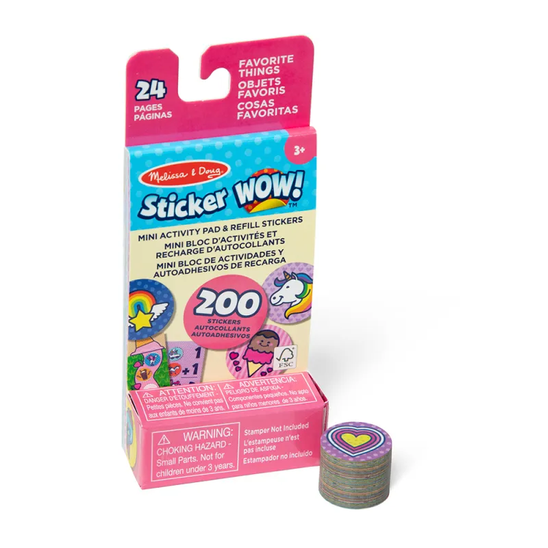 Melissa & Doug. Sticker WOW: Набір з мініблокноту та запасних наліпок для штампу «Улюблені речі»