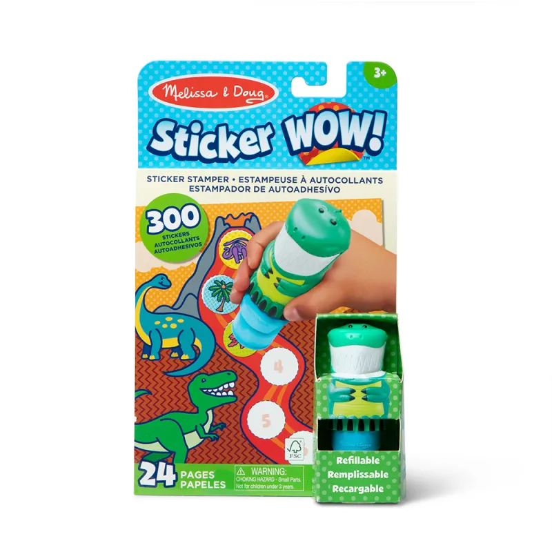 Melissa & Doug. Sticker WOW: Набір з блокноту та штампу з наліпками «Динозавр»