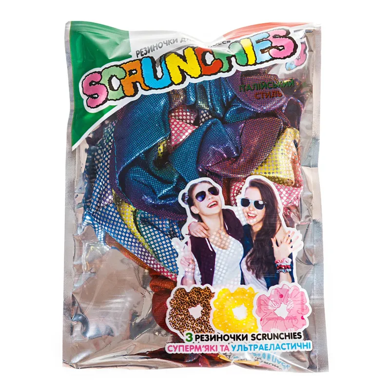 Резиночки для волосся SCRUNCHIES Голографічний вибух