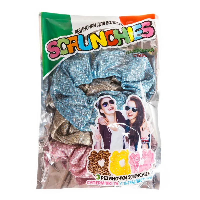 Резиночки для волосся SCRUNCHIES Мега блиск