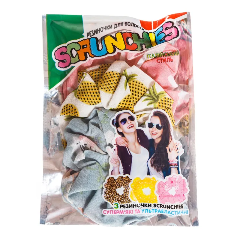 Резиночки для волосся SCRUNCHIES Фруктовий коктейль