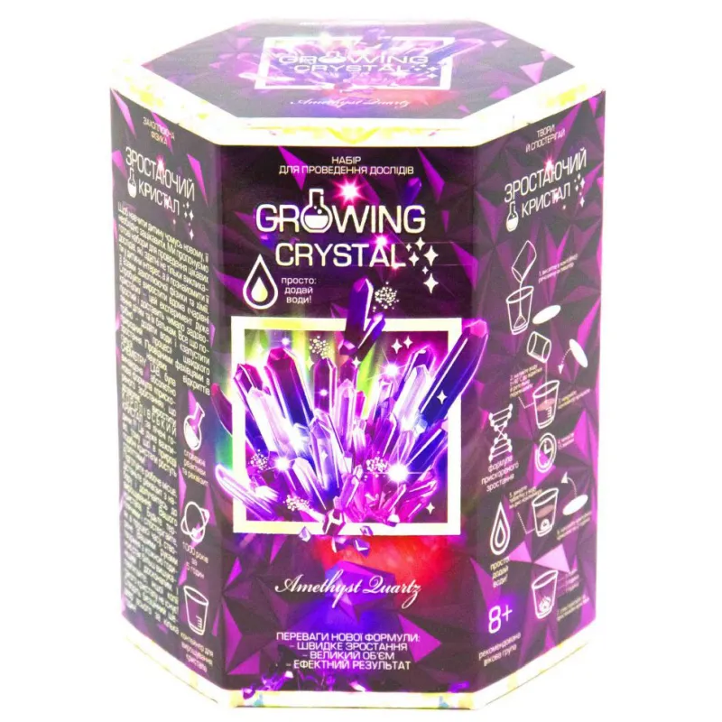 Дитячий набір для дослідів GROWING CRYSTAL Danko Toys GRK-01 укр (Amethyst) Аметист