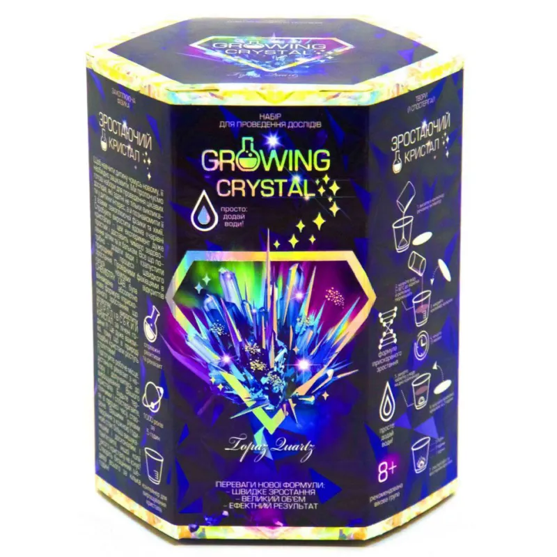 Дитячий набір для дослідів GROWING CRYSTAL Danko Toys GRK-01 укр (Amethyst) Топаз