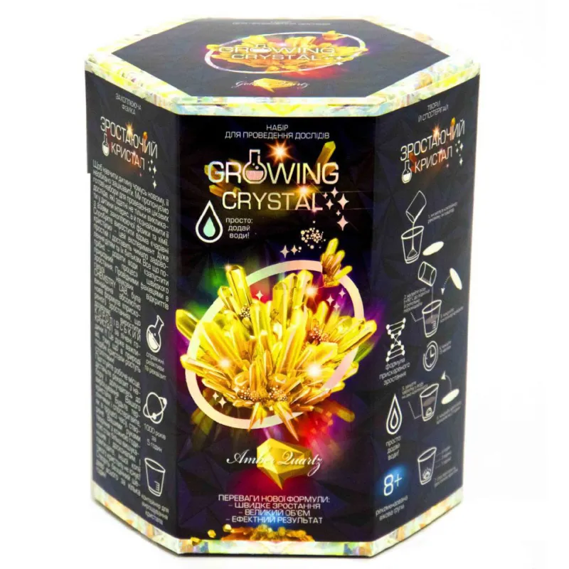 Дитячий набір для дослідів GROWING CRYSTAL Danko Toys GRK-01 укр (Amethyst) Бурштин