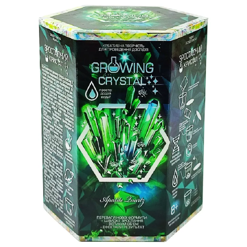 Дитячий набір для дослідів GROWING CRYSTAL Danko Toys GRK-01 укр (Amethyst) Апатит