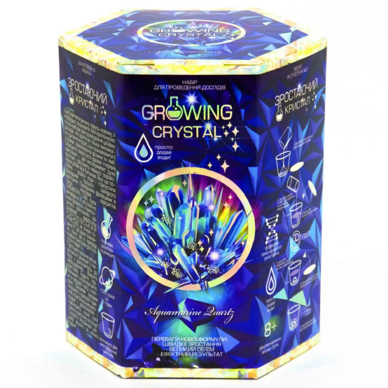 Дитячий набір для дослідів GROWING CRYSTAL Danko Toys GRK-01 укр (Amethyst) Аквамарин