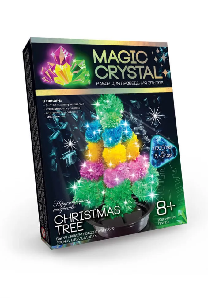 Дитячий набір для проведення дослідів "MAGIC CRYSTAL" Danko Toys ОМС-01 (Miracle Fir-Tree) Різдвяна багатобарвна ялинка
